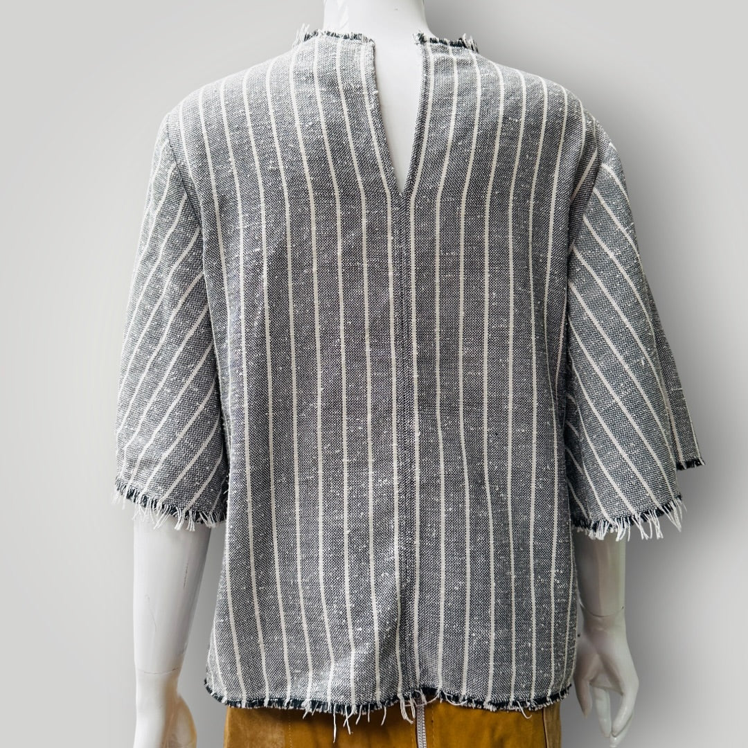 GEORGIA ALICE / cinched waist linen top / s (3916143587075444480)