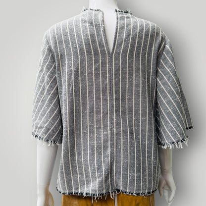 GEORGIA ALICE / cinched waist linen top / s (3916143587075444480)