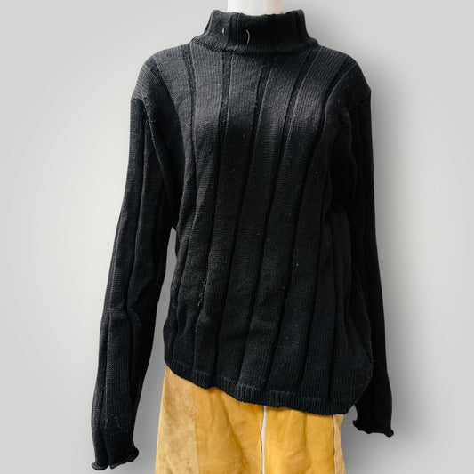 1990s nz vintage / NOM*D / black wool jumper / s (3916143633246429773)