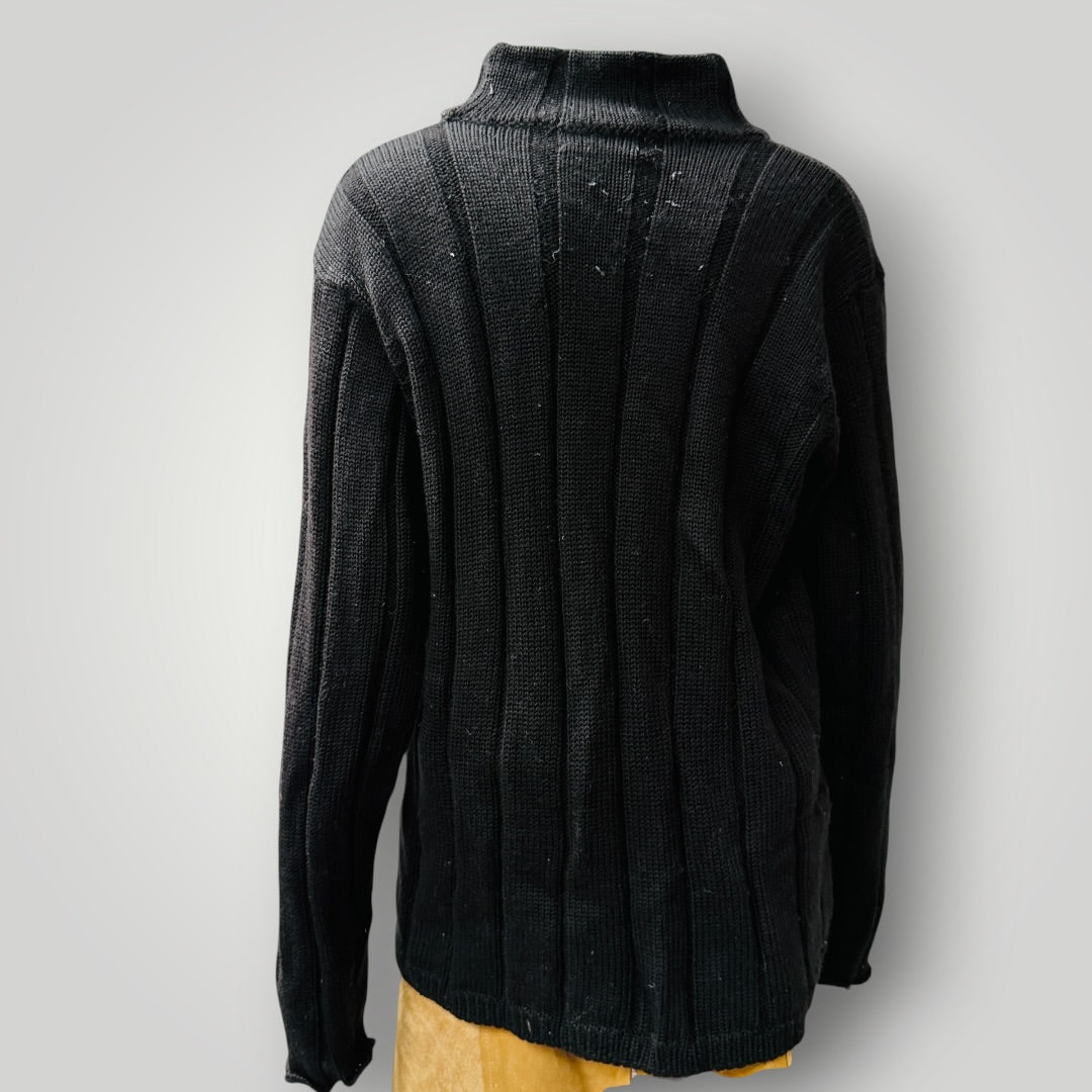 1990s nz vintage / NOM*D / black wool jumper / s (3916143634989616395)