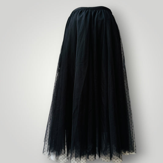 caroline morgan / tulle skirt / black / 12/14 (3916551946823296055)
