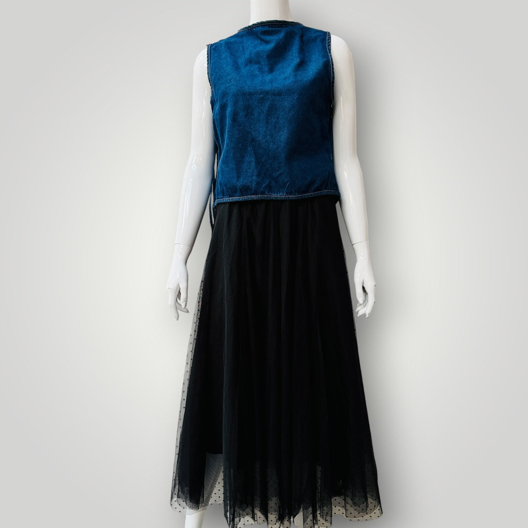 caroline morgan / tulle skirt / black / 12/14 (3916551950074119699)