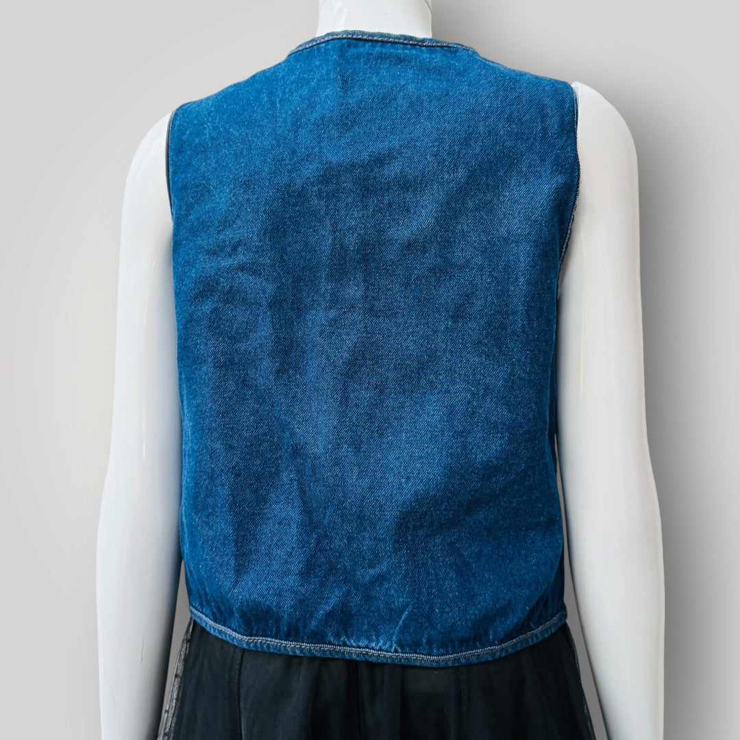 MISSGUIDED / Tie Front Sleeveless Denim Top / m (3916551956959303960)
