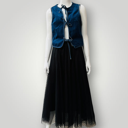 MISSGUIDED / Tie Front Sleeveless Denim Top / m (3916551963011191674)