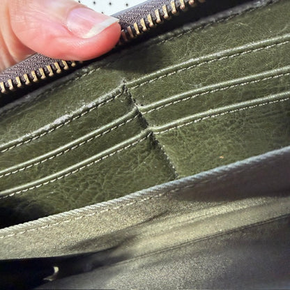 FOSSIL / Logan Zip Around Clutch Wallet / green leather (3916639271574774226)
