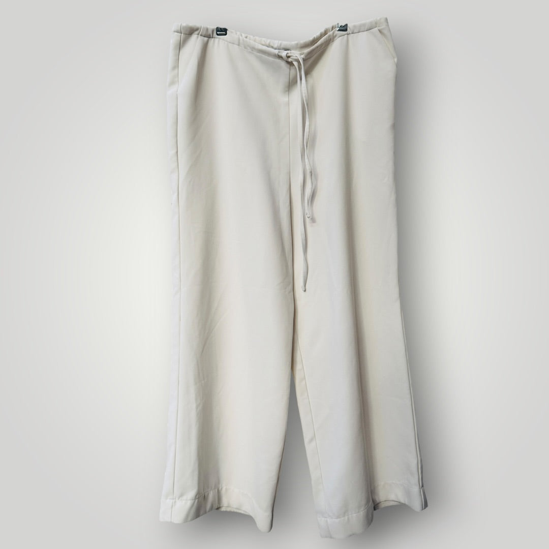 KNUFERMANN / white drawstring slouchy pants / s (3916639595779188357)