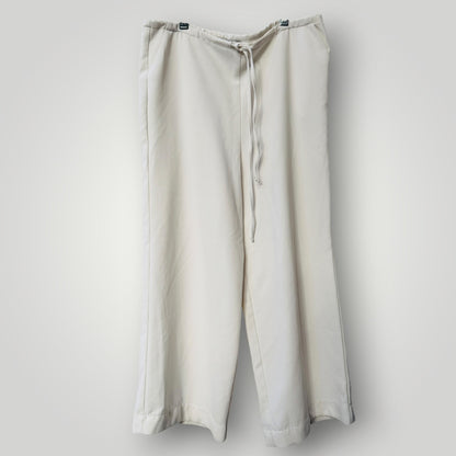 KNUFERMANN / white drawstring slouchy pants / s (3916639595779188357)