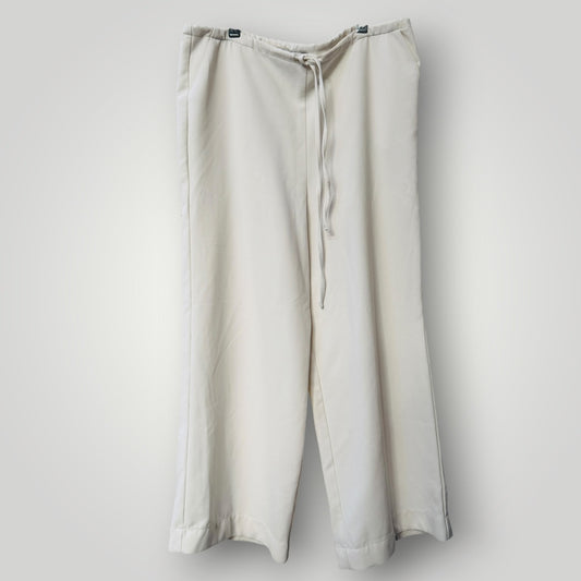 KNUFERMANN / white drawstring slouchy pants / s (3916639595779188357)