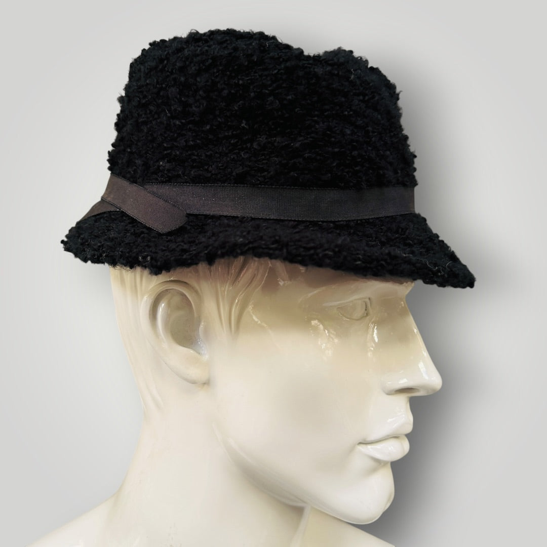 1960s nz vintage / DARBYE / faux fur Astrakhan bucket hat / s (3916639681619832922)