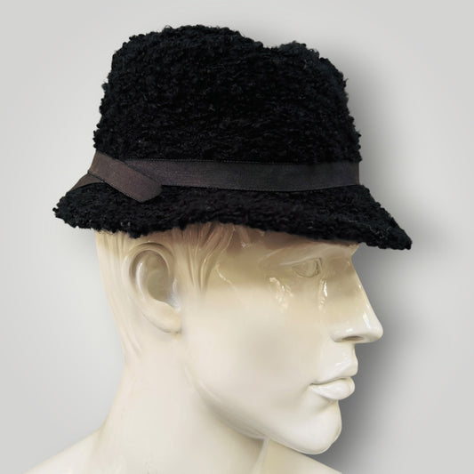 1960s nz vintage / DARBYE / faux fur Astrakhan bucket hat / s (3916639681619832922)
