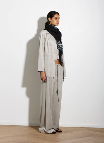 KNUFERMANN / white drawstring slouchy pants / s (3916648489673109890)