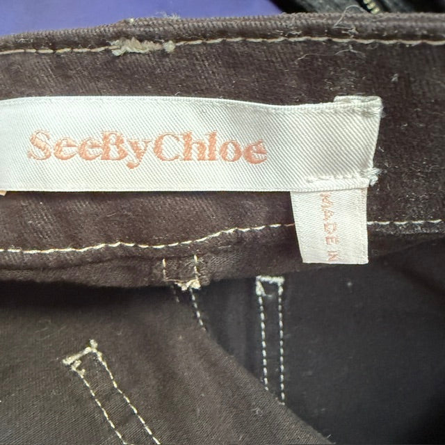 SEE BY CHLOÉ / high Rise Denim Skirt / black / 38 (3916725241429068560)