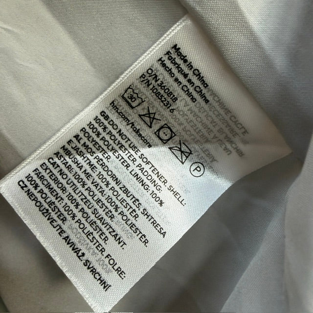 H&M / silver hooded puffer coat / XL (3916725253518590807)