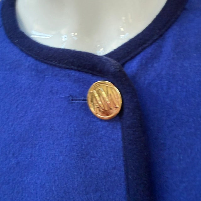 ANDREA MOORE / bright blue wool overjacket / s (3916725280561964149)