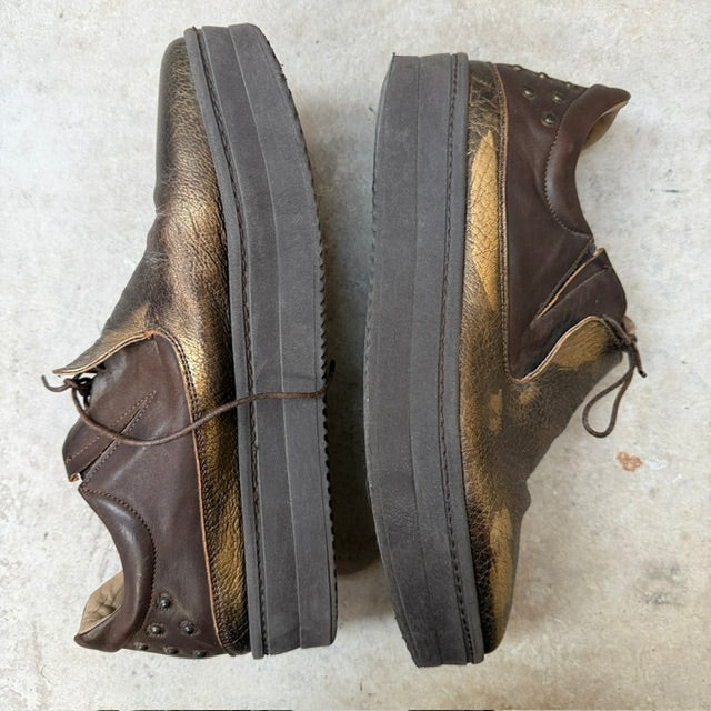 FORTE / gold platform sneakers / 41 / made in italy (3916725350335738904)