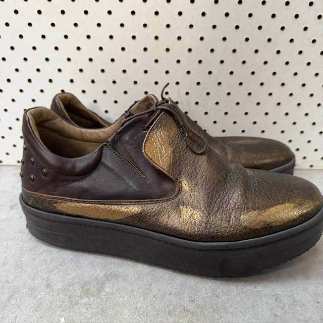 FORTE / gold platform sneakers / 41 / made in italy (3916725360893143477)