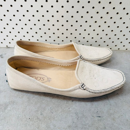 Tod's / loafers / off-white suede / 37.5 (3916725434017009306)