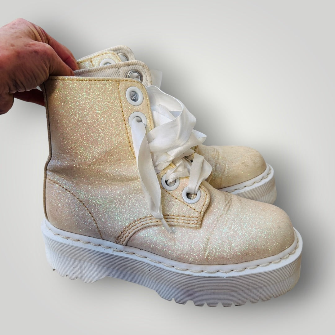DR MARTENS / Molly Glitter Platform Boots / 38 (3916725682518024862)