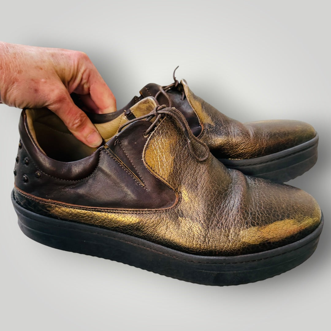 FORTE / gold platform sneakers / 41 / made in italy (3916725691320986634)