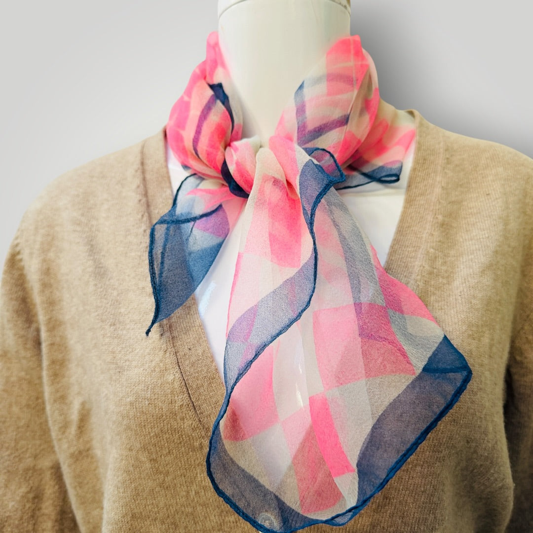 1960s vintage / chiffon scarf (3916725703651868299)