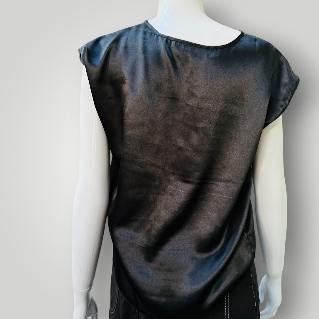 GOLDEN DRAGON / pure silk / black tank / s (3916725750721898380)