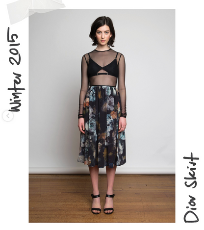JULIETTE HOGAN / 'dior' silk skirt / 14 / made in nz (3916803998783617280)