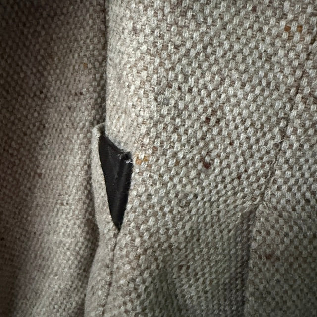 1960s nz vintage / GUARDSMAN / tweed wool blazer with leather accents / L (3917090917623013067)