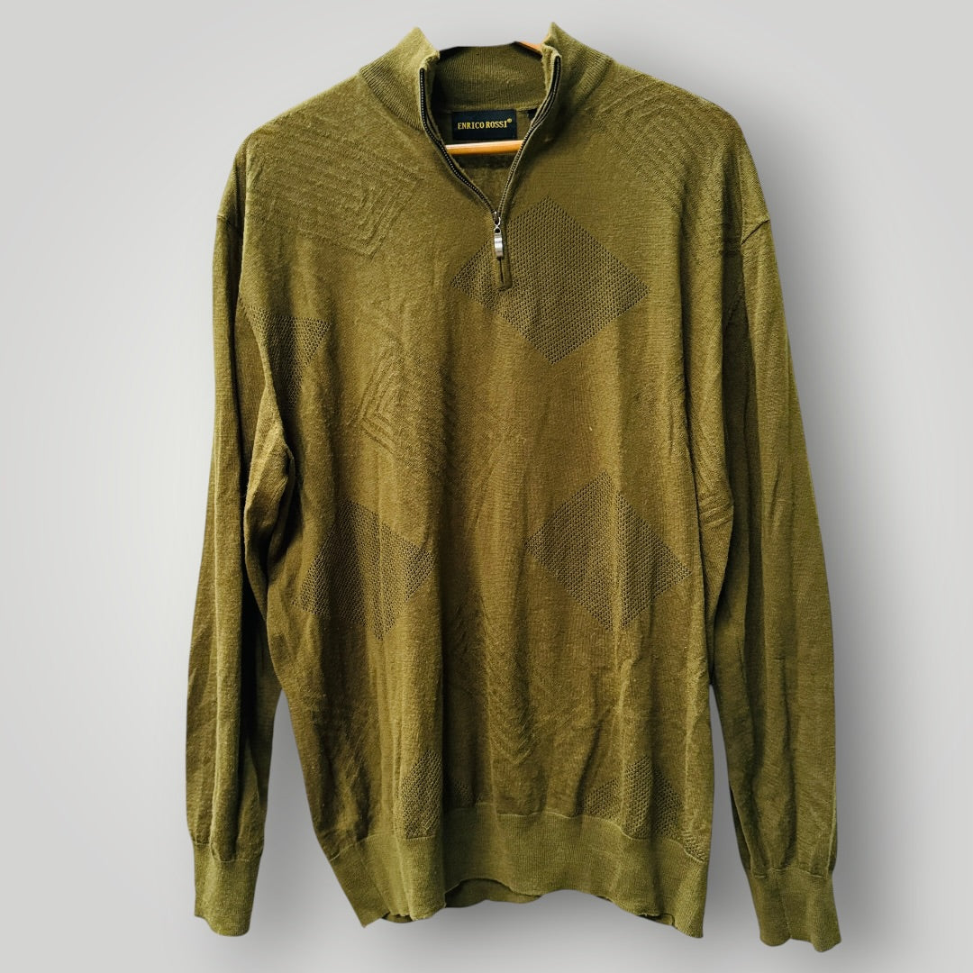ENRICO ROSSI / merino quarter zip / XL (3917090992100913333)