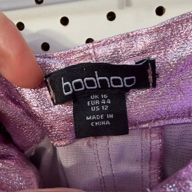 boohoo / fuchsia metallic pants / 16 (3917188256704158309)