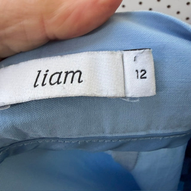 LIAM / wide legged wool pants / blue / 12 / made in nz (3917188377649377272)