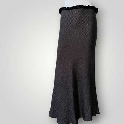 1990s vintage / ZAMBESI / herringbone maxi skirt / 12 / made in nz (3917188578923554317)