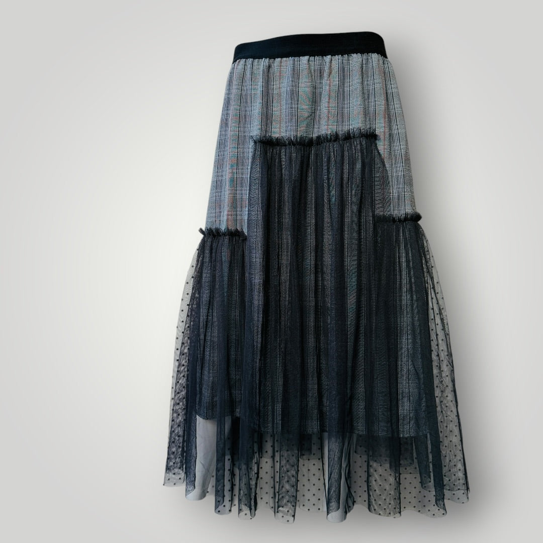 SIREN / herringbone and tulle skirt / 14 (3917188588139296088)