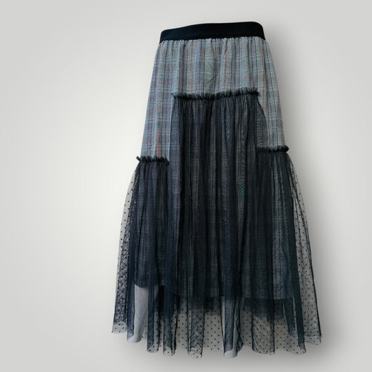 SIREN / herringbone and tulle skirt / 14 (3917188588139296088)