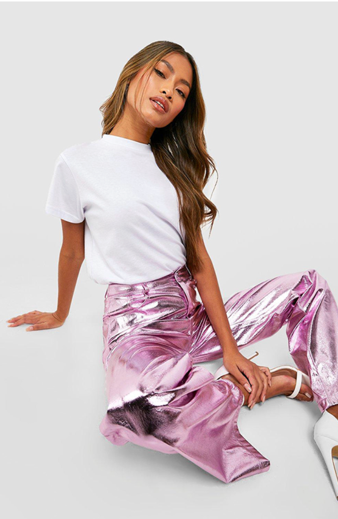 boohoo / fuchsia metallic pants / 16 (3917192463825607138)