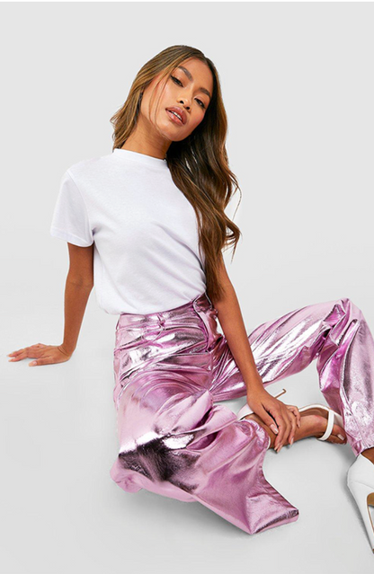 boohoo / fuchsia metallic pants / 16 (3917192463825607138)