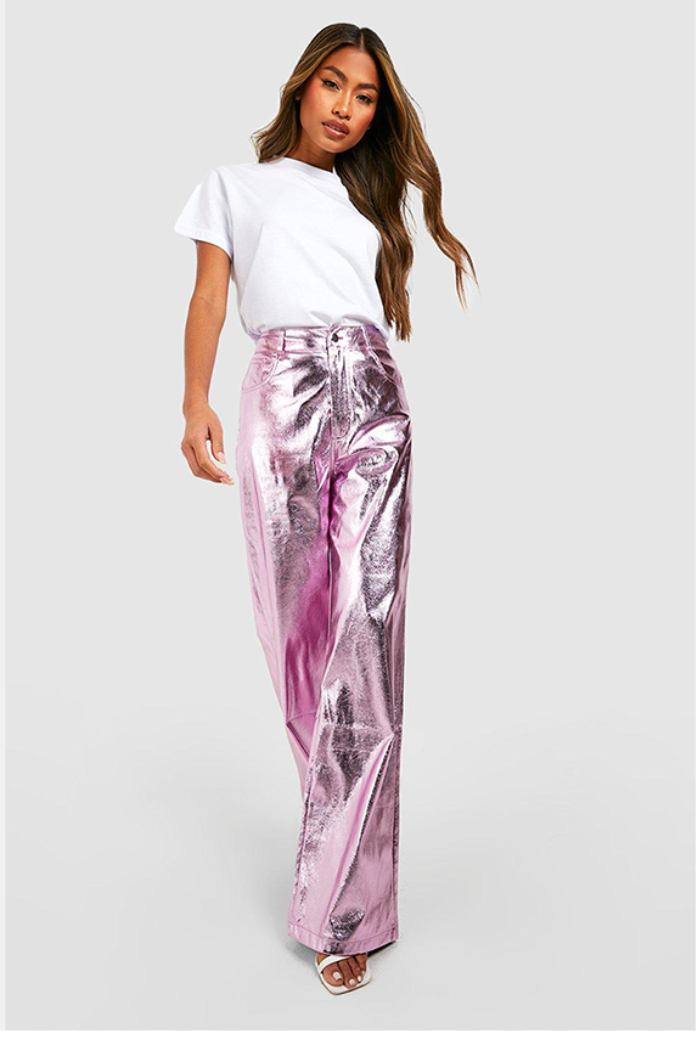 boohoo / fuchsia metallic pants / 16 (3917192468779470331)