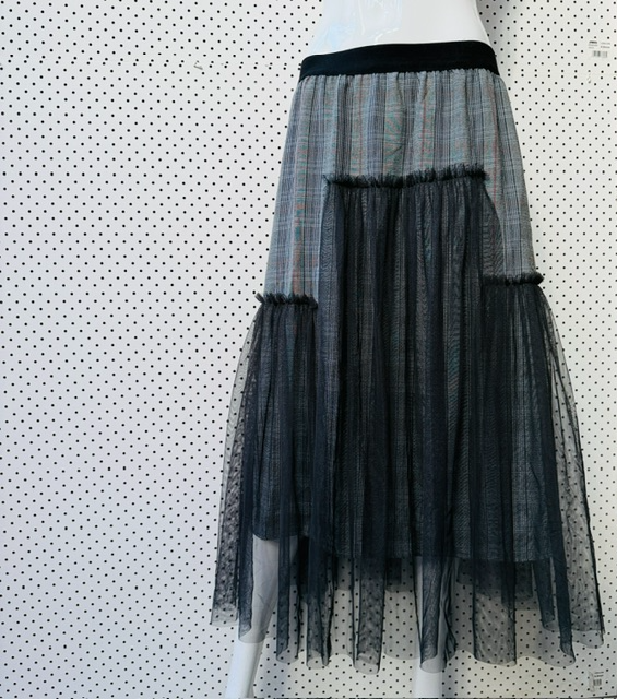SIREN / herringbone and tulle skirt / 14 (3917248210357807820)