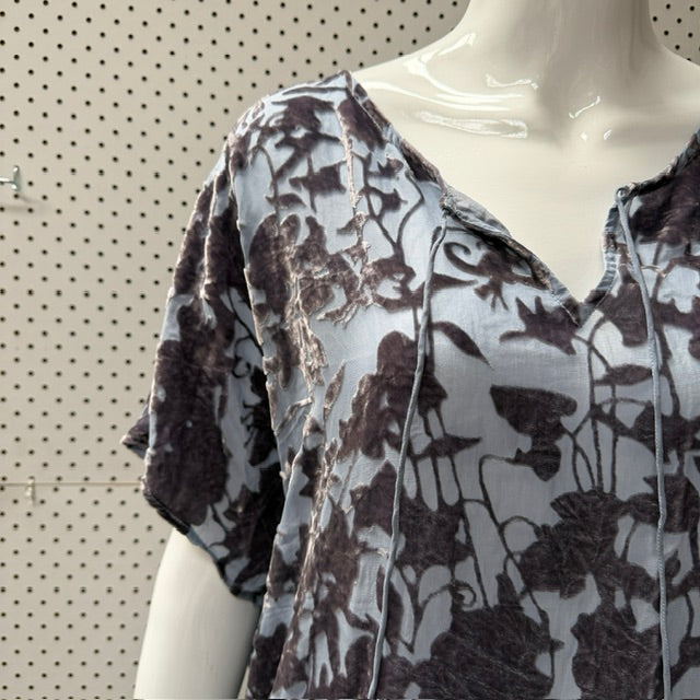 JIGSAW / silk velvet loose fit boho top / 14 (3917331777722064727)