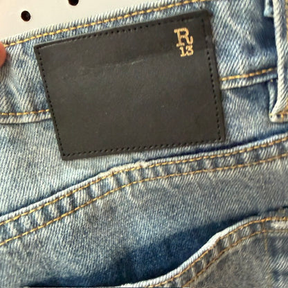 R13 / High Rise Camille jeans / shredded double hem / 28 / made in italy (3917331884879345607)