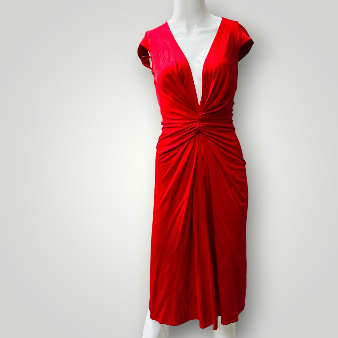 ISSA LONDON / pure silk jersey dress / 10 (3917331942626564709)