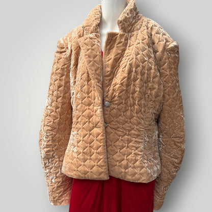 ASOS LUXE / velvet quilted jacket in light pink / 16 (3917331946086353889)