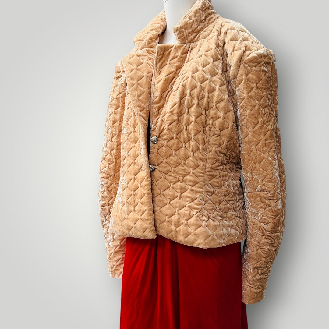 ASOS LUXE / velvet quilted jacket in light pink / 16 (3917331948162677190)