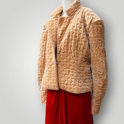 ASOS LUXE / velvet quilted jacket in light pink / 16 (3917331948162677190)