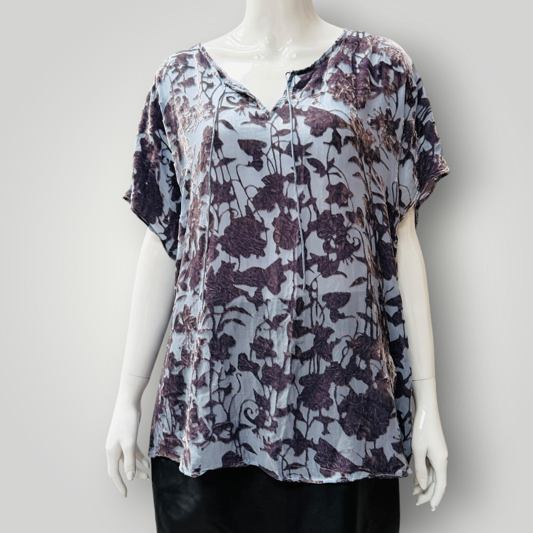 JIGSAW / silk velvet loose fit boho top / 14 (3917331974508305968)