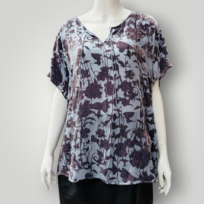JIGSAW / silk velvet loose fit boho top / 14 (3917331974508305968)