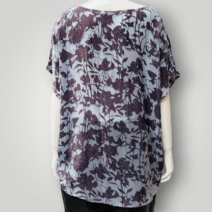 JIGSAW / silk velvet loose fit boho top / 14 (3917331976519360264)