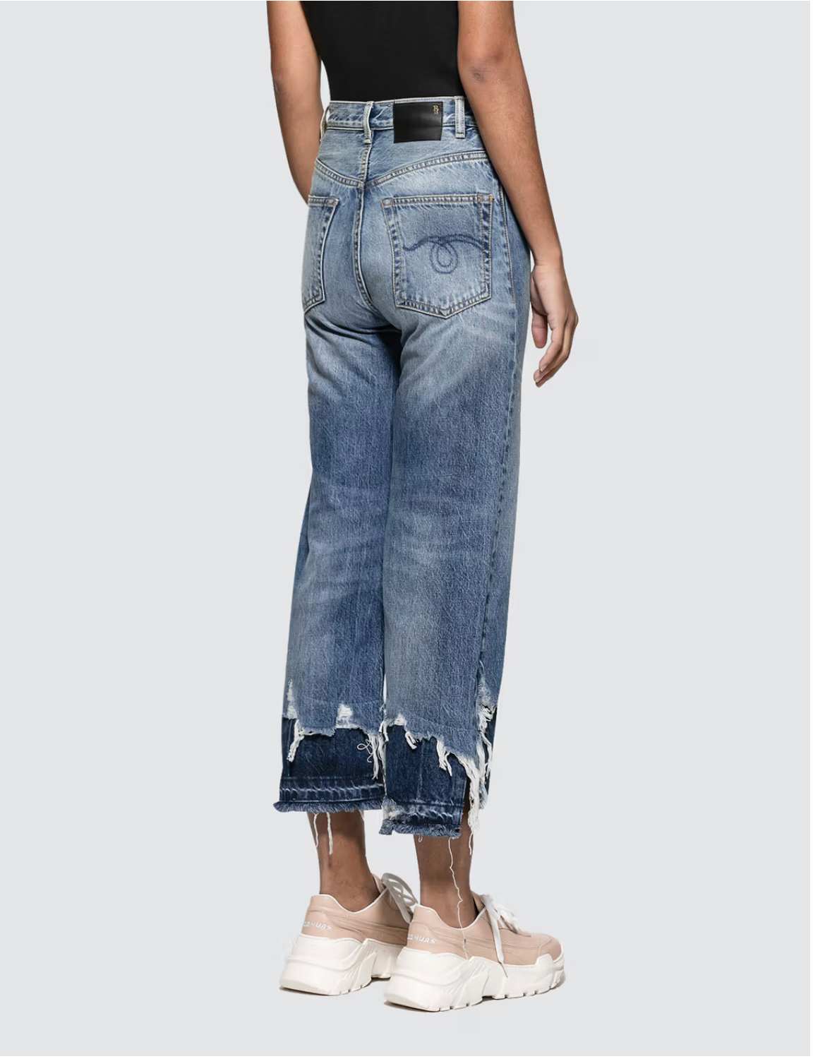 R13 / High Rise Camille jeans / shredded double hem / 28 / made in italy (3917332842639717708)