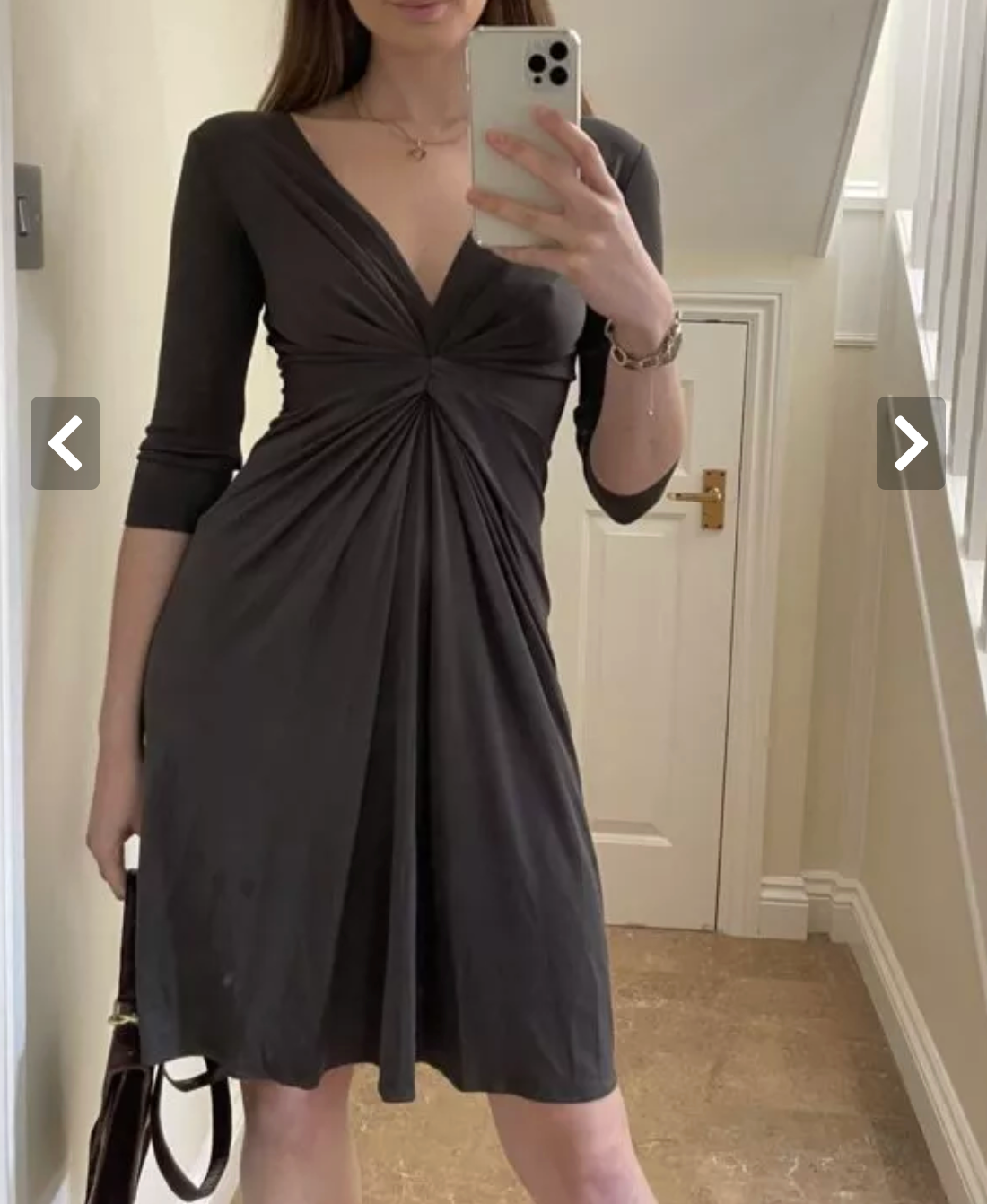 ISSA LONDON / pure silk jersey dress / 10 (3917337469551614871)