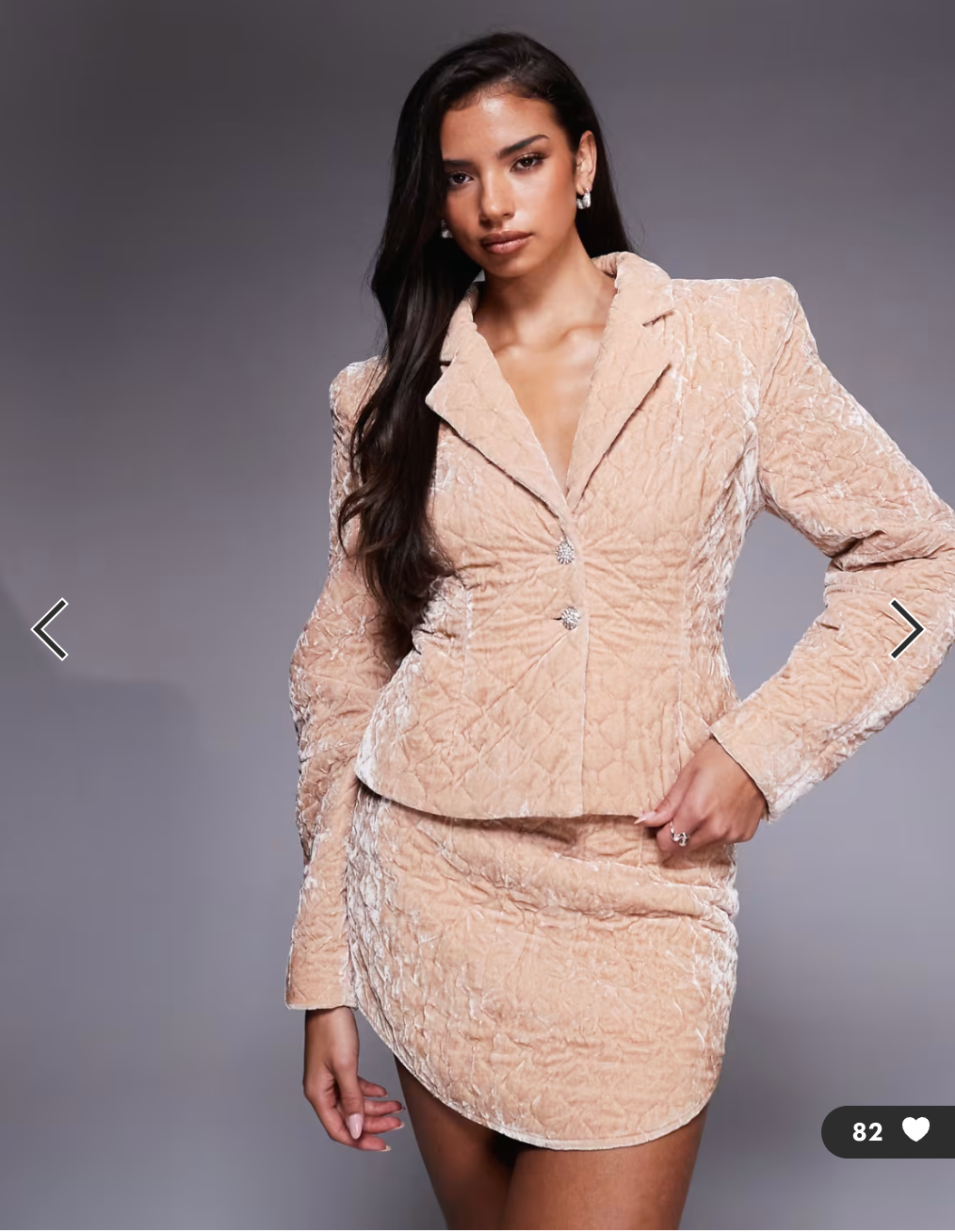 ASOS LUXE / velvet quilted jacket in light pink / 16 (3917338052665719917)