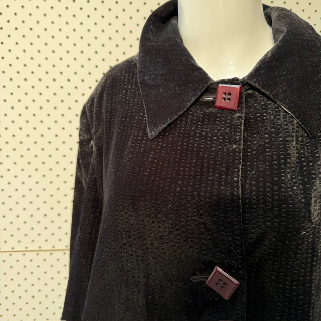1980s vintage / silk velvet coat / made in nz / 14 (3917349705652129582)
